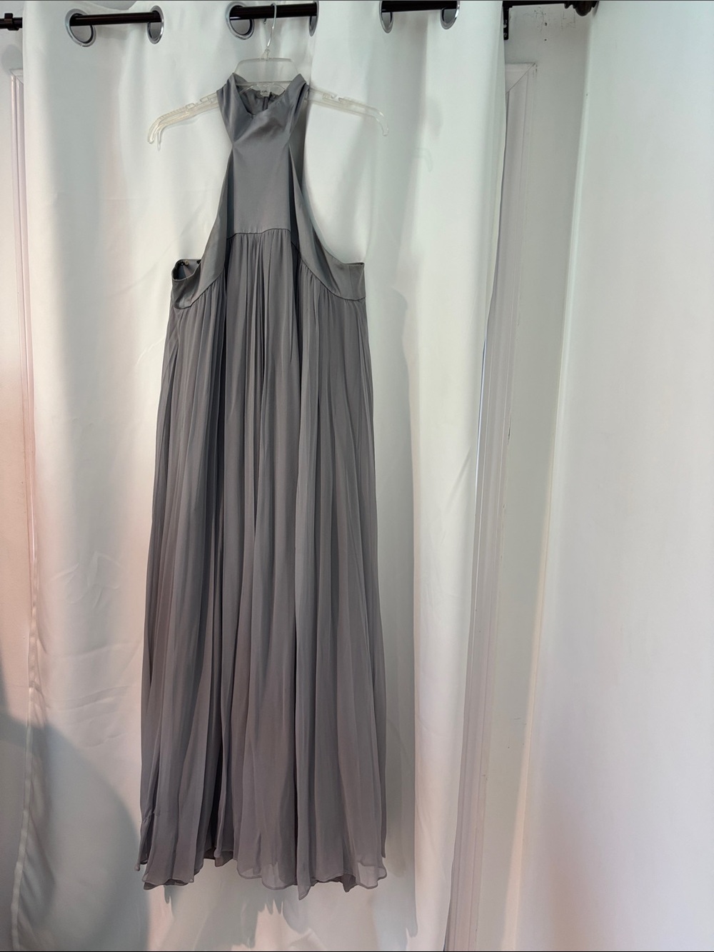 Elegant Gray Halter Maxi Dress